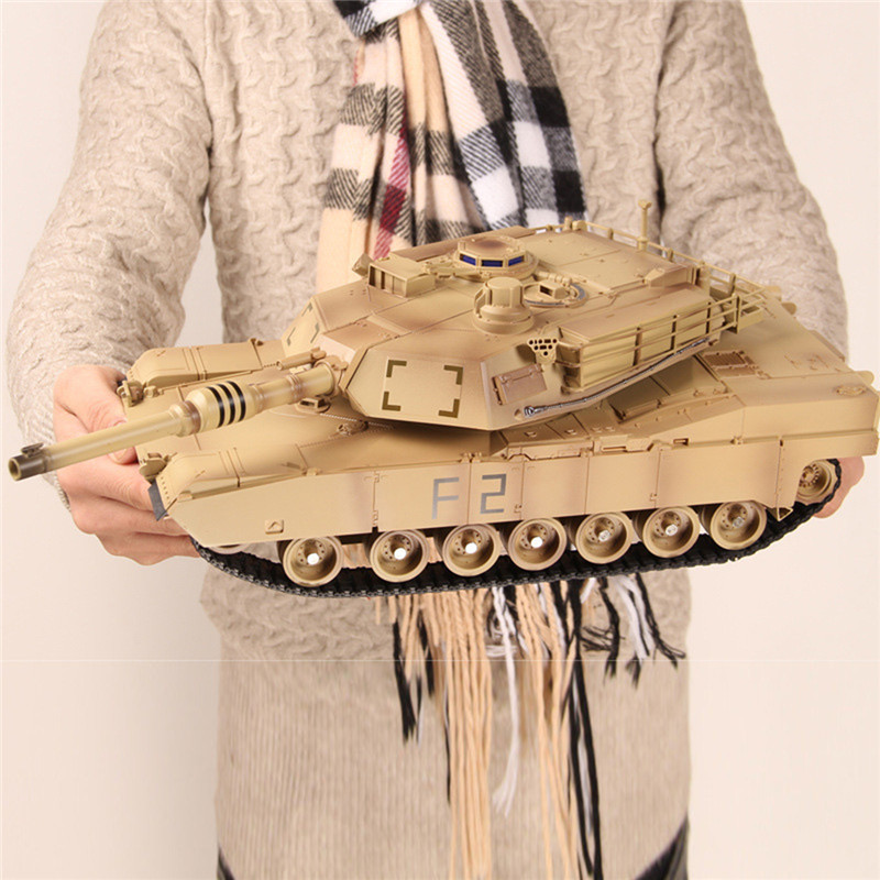 ToogLi 1/24 27MHZ 40CM US M1A2 RC Car Tank With Light Sound Military Vehicle Model Toys - Photo: 3
