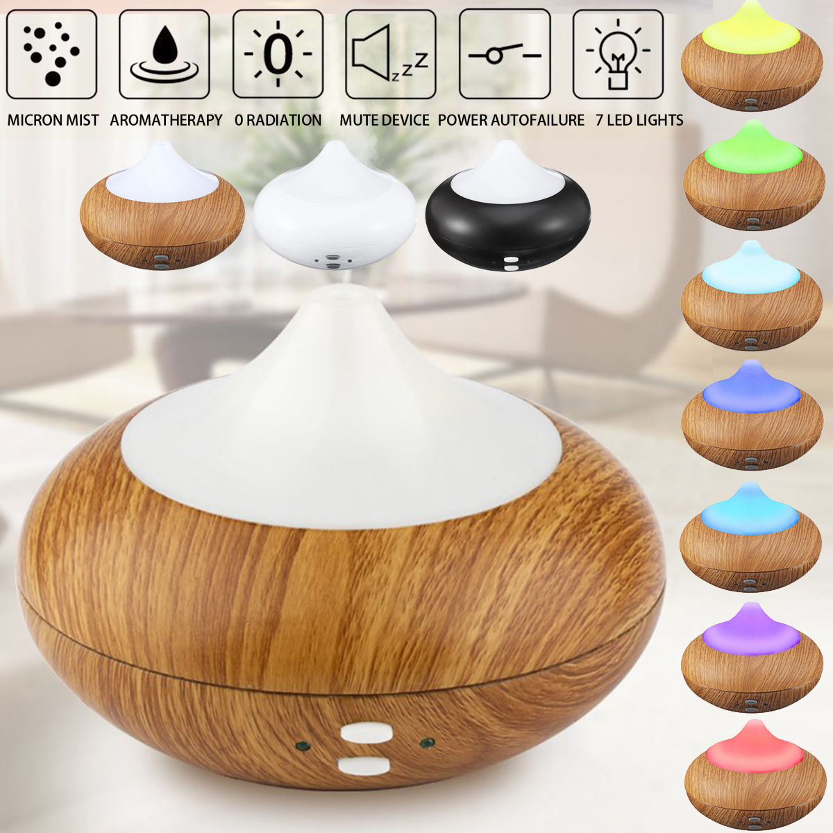 7 Colour LED Oil Ultrasonic Aroma Aromatherapy Diffuser Air Humidifier Purifier 17