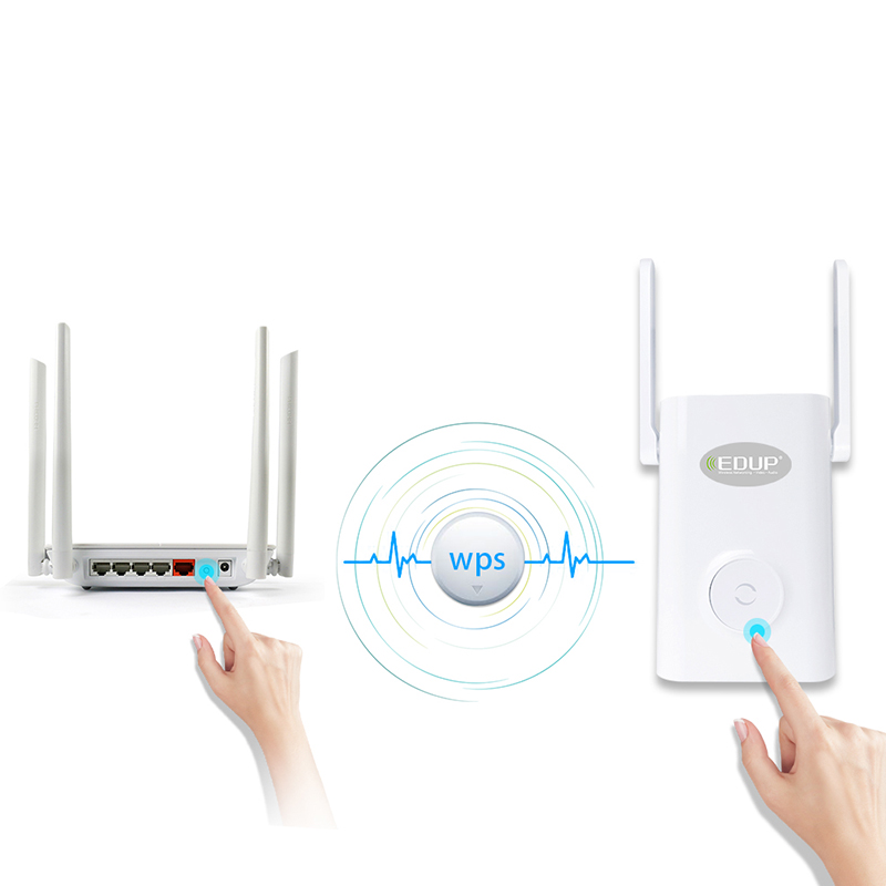 EDUP 1200Mbps Dual Band WiFi Repeater 2.4G/5G Wireless Range Extender with 2x5dBi External Antennas EP-AC2935