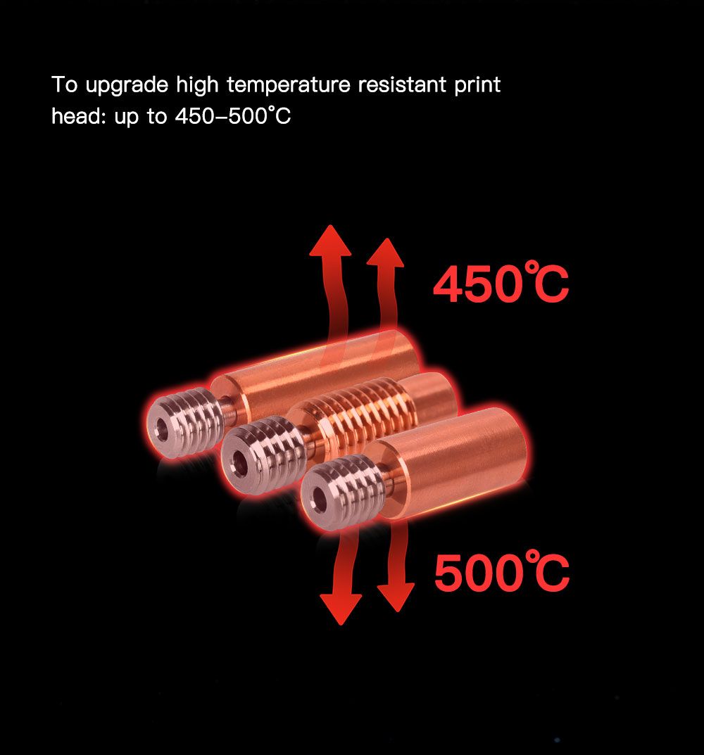 BIGTREETECH® Bi-metal Heatbreak Copper Titanium Alloy Throat V6 Remote/Ender3 Series/Water-cooled Version for For PT100 V6 Volcano Hotend Block Prusa i3 MK3 3D Printer