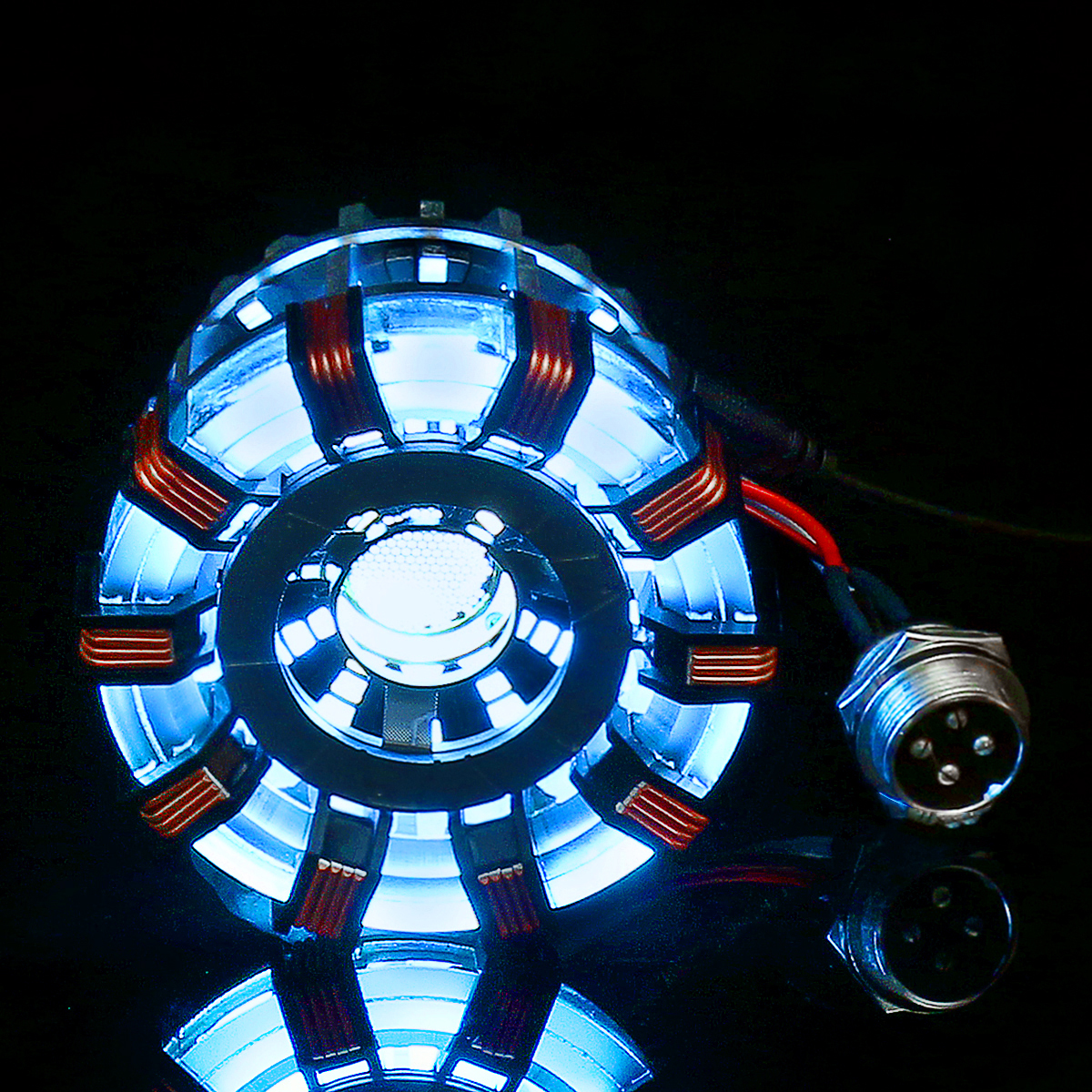 MK2 Tony DIY Arc Reactor Lamp Stainless Steel Kit Illuminant LED Flash Light Set 19