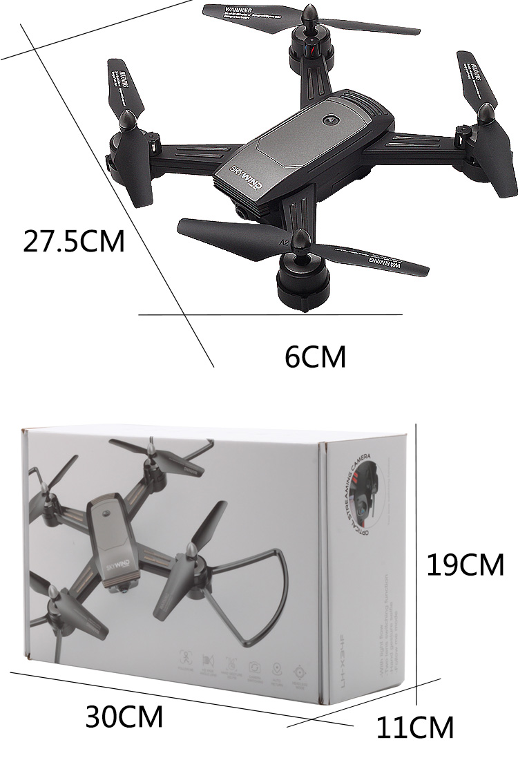 SKYWIND LH-X34F Optical Flow Dual Lens 720P/480P Camera WiFi FPV RC Drone Quadcopter RTF - Photo: 13