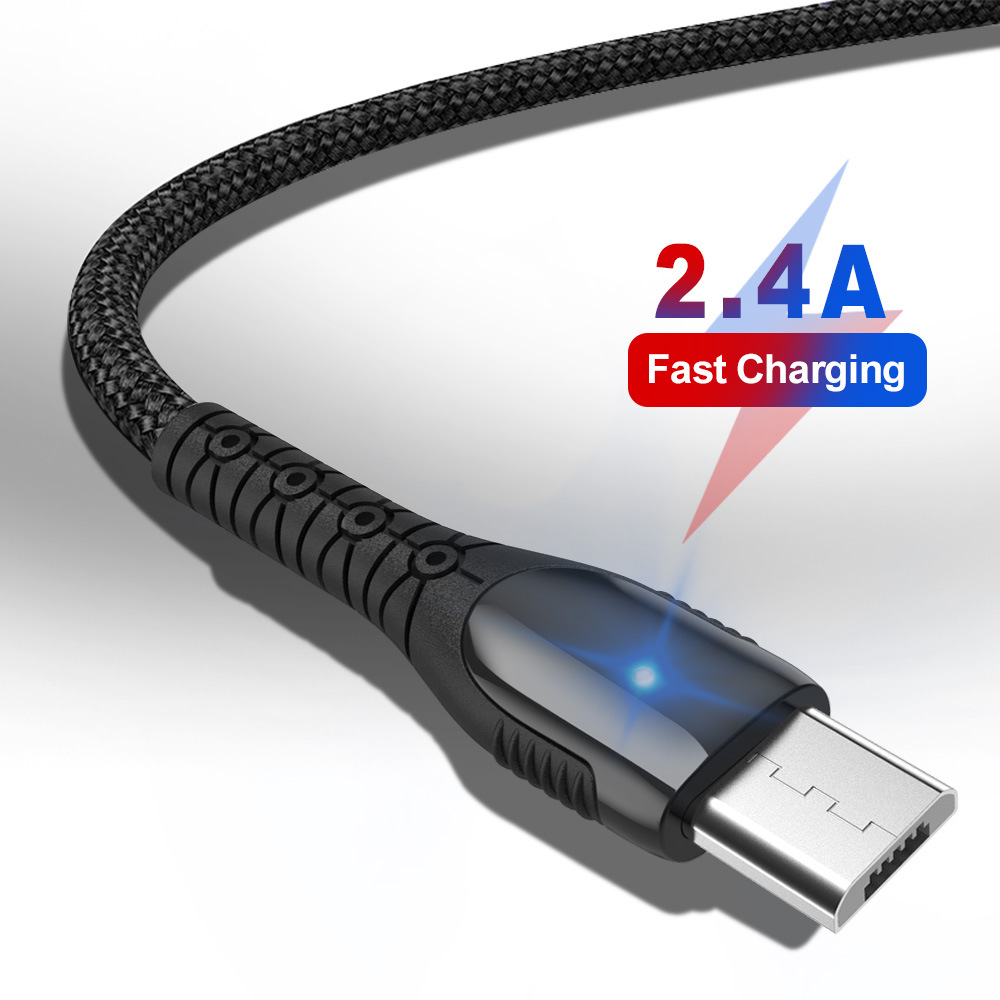 Marjay 3A Micro USB Type C Fast Charging Lace Zinc Alloy Weaving Mobile Phone Data Cable For HUAWEI P30 Oneplus 7 MI9 S10 S10+ 