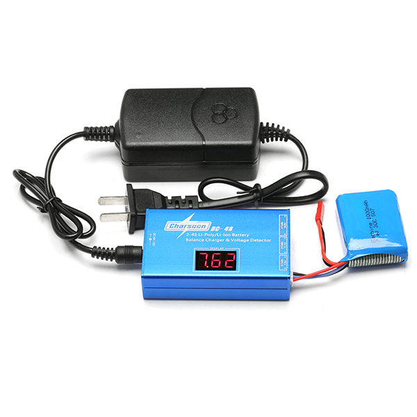 Charsoon DC-4S 2-4S Li-poly/Li-ion Battery Balance Charger & Voltage Detector with Power Adapter for RC Drone