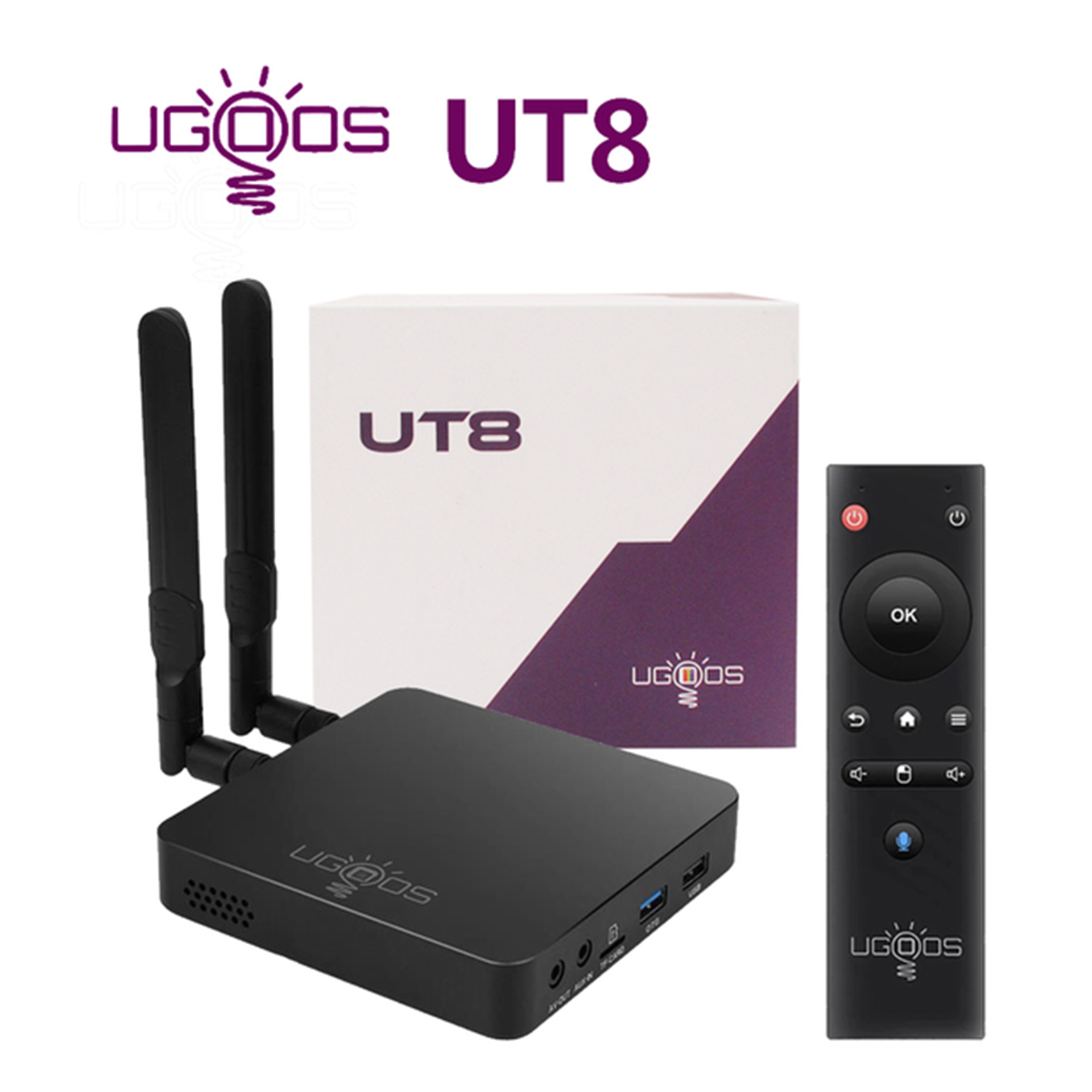 UGOOS UT8 Rockchip RK3568 DDR4 4GB 32GB eMMC Android 11 WIFI 6 1000M LAN 4K@60fps HDR10 BT 5.0 Smart TV BOX with  bluetooth Voice Remote