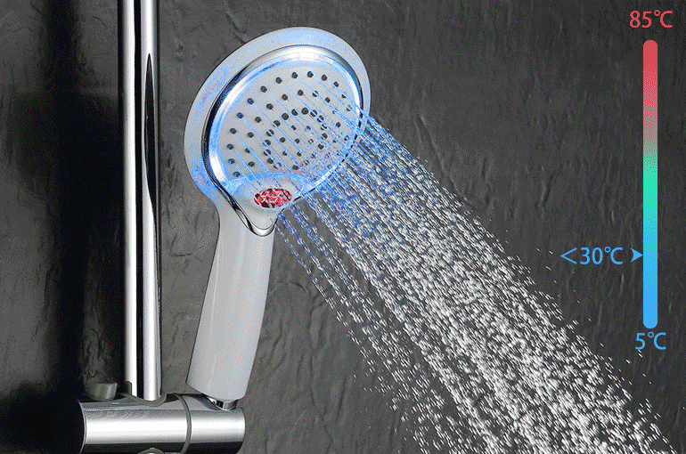 Details about   Led Shower Spray Head Handheld Bathroom Digital Temperature Display 3 Colors Led 