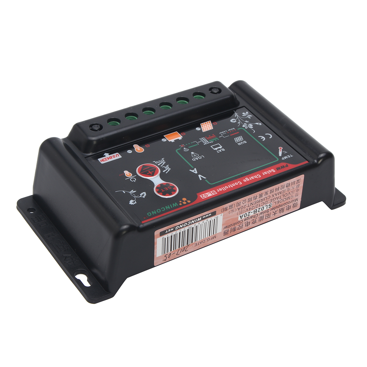SL02B-10A 12V24V Solar Charging Controller Lithium Battery Regulator Voltage