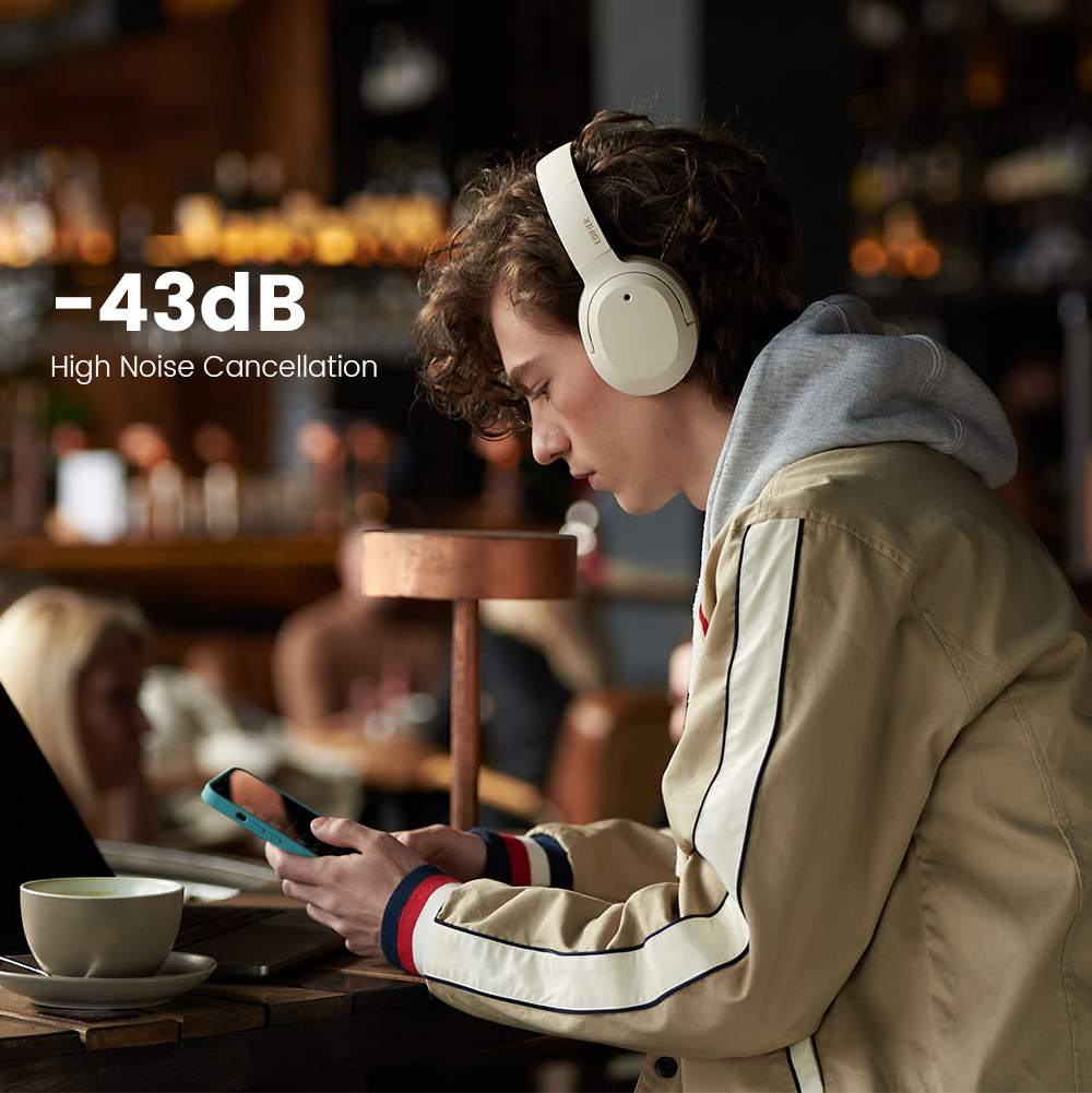 Edifier W820NB Plus ANC Headset bluetooth Headphone Active Noise Cancelling Dual Hi-Res Audio LADC Codec Low Latency Headphones with Mic