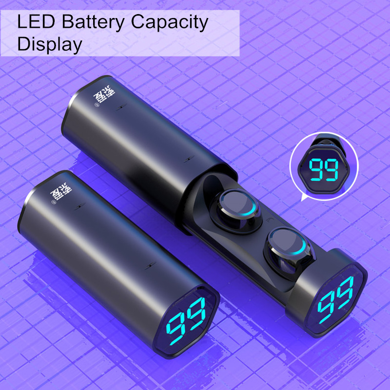 [Bluetooth 5.0] Bakeey T2 TWS Earphone LED Battery Display Smart Touch Binaural Call IPX5 Waterproof 95