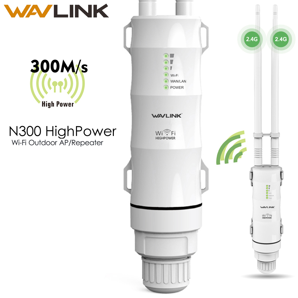 Wavlink N300 2.4G High Power Outdoor Weatherproof 30dbm Wireless Wifi POE Router/AP Repeater 1000mW 64