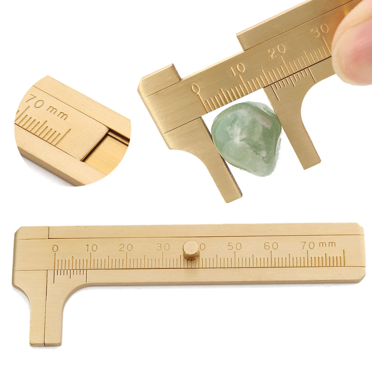 Small Solid Brass Sliding Gauge Vernier Caliper2"*2.75"Jewelry Measuring TooCMU 