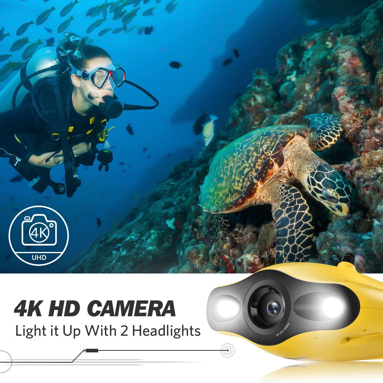 CHASING Gladius Mini Underwater Drone With 4K HD Camera 2 Hours Working Time One Key Depth Hold Live Stream Diving Rescue RC Drone - Photo: 8