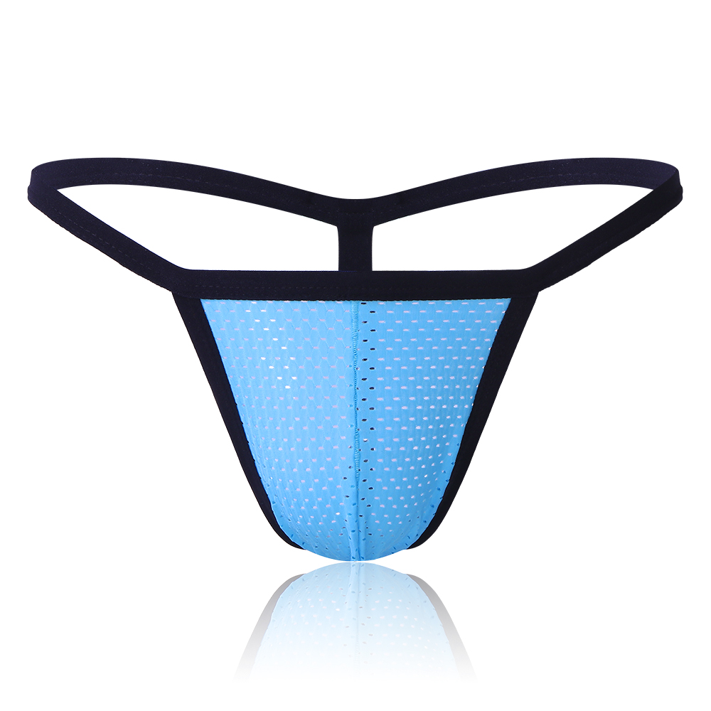 New Mens Mesh Stitching Nylon Breathable Briefs Thongs Underwear ...