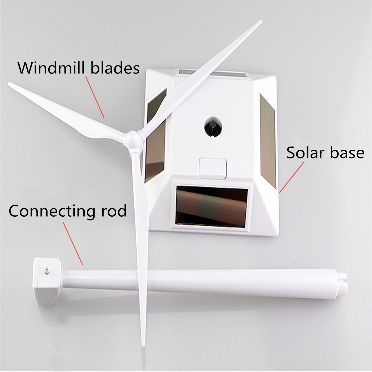 Plastic Solar Powered Windmill Wind Mill Turbine Teaching Tool & Desktop Display Tray Holder 20