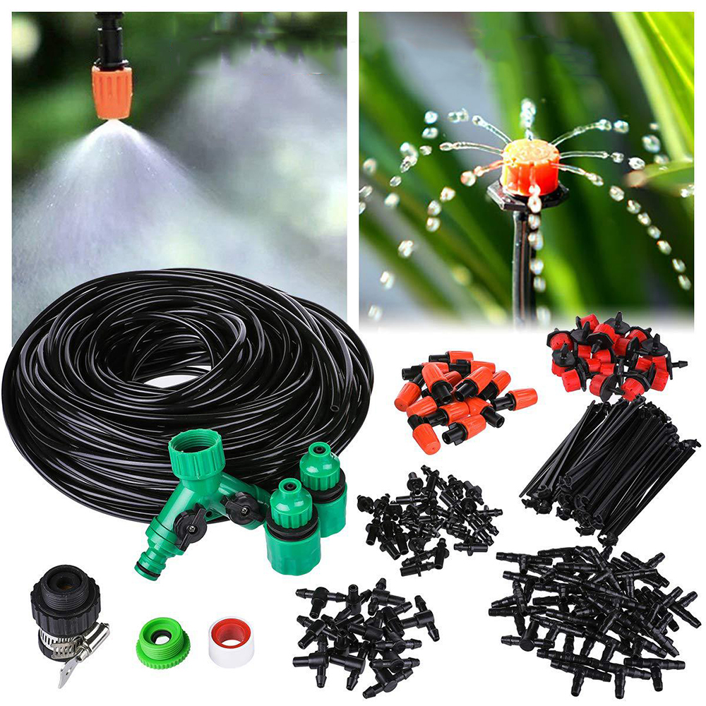 40m DIY Garden Water Irrigation Flowering With Timer Outdoor Cooling Greenhouse Planting Dripping System