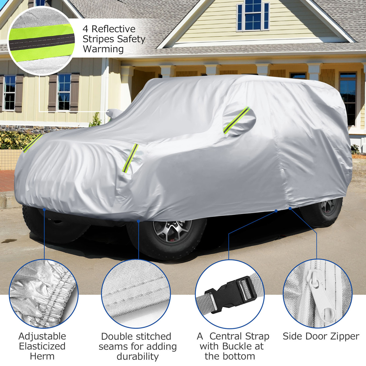 2 Door/4 Door Car Cover Rain Sunshade Protection Waterproof For Jeep Wrangler