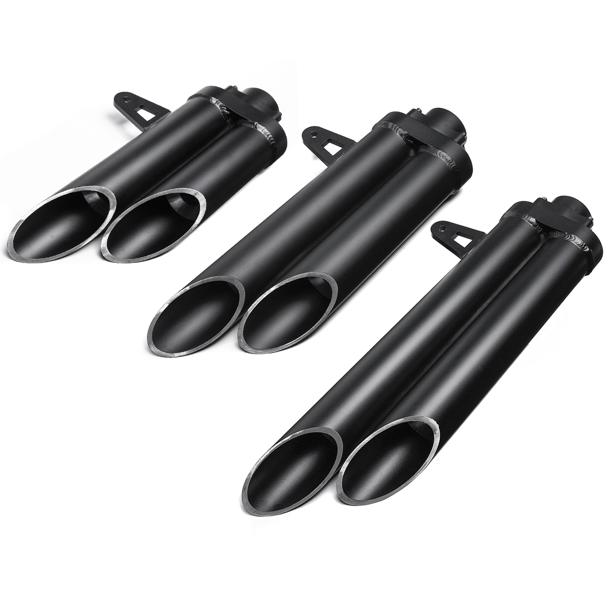

38-51mm 350/422/507mm Double-outlet Universal Alu Alloy Motorcycle Exhaust Pipe