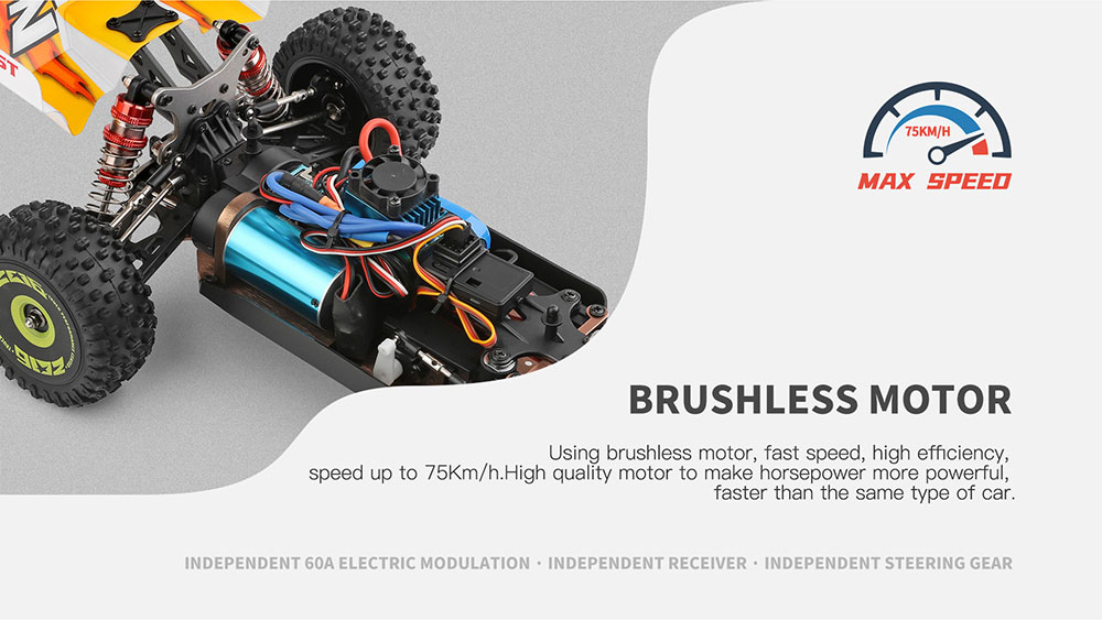 Wltoys 144010 1/14 2.4G 4WD High Speed Racing Brushless RC Car Vehicle Models 75km/h Serveral Battery