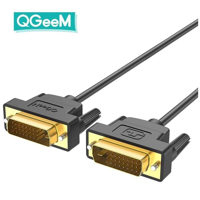 QGeeM DVI to DVI Male to Male Dual Connection Cable 1080P HD DVI-D Digital to DVI-D Digital Cable