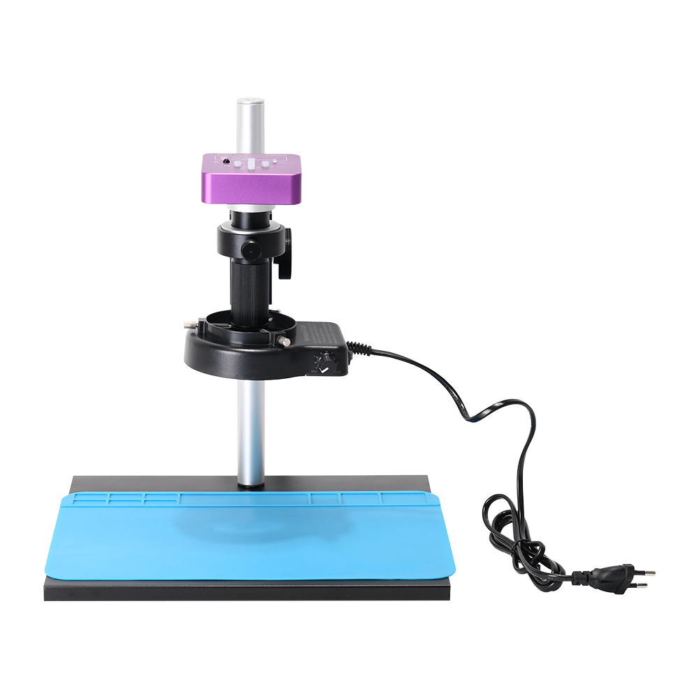 HAYEAR 51MP Industrial Digital Video Microscope Camera + 130X C-Mount Lens 56 LED Ring Light + Stand for PCB Repair
