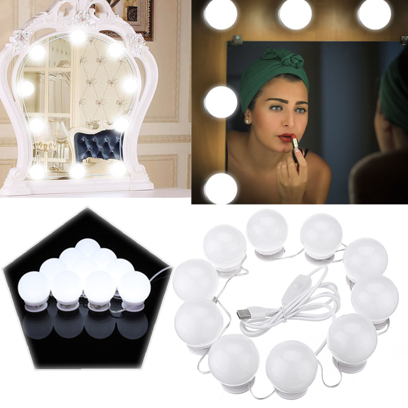 

10W USB Touch Control LED Vanity Hollywood Style Makeup Mirror Party Light Bulb for Home Decor