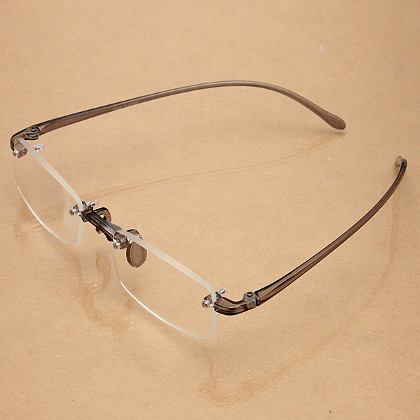 Grey Rimless Light Presbyopic Reading Glasses Fatigue Relieve Strength 1.0 1.5 2.0 2.5 3.0