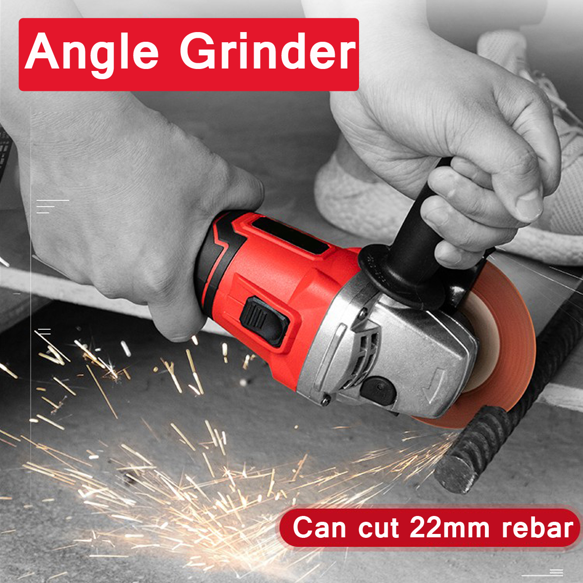 800W 42V Cordless Electric Angle Grinder Angle Grinding Machine Power Cutting Tool Set 