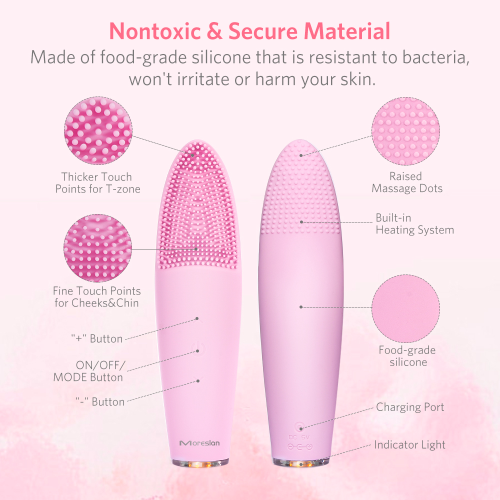 Silicone Sonic Face Cleaning Brush Massager