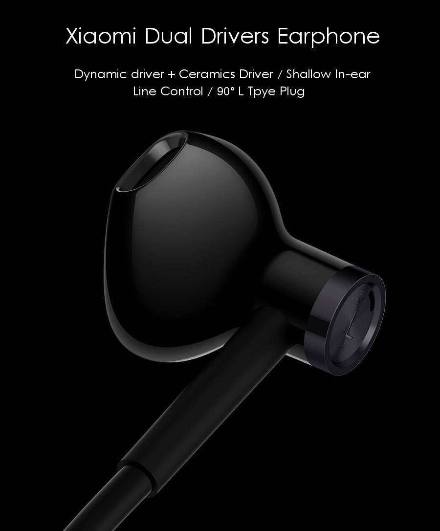 Original Xiaomi Dynamic Driver+Ceramics Driver Shallow In-ear Wired Earphone Headphone With Mic