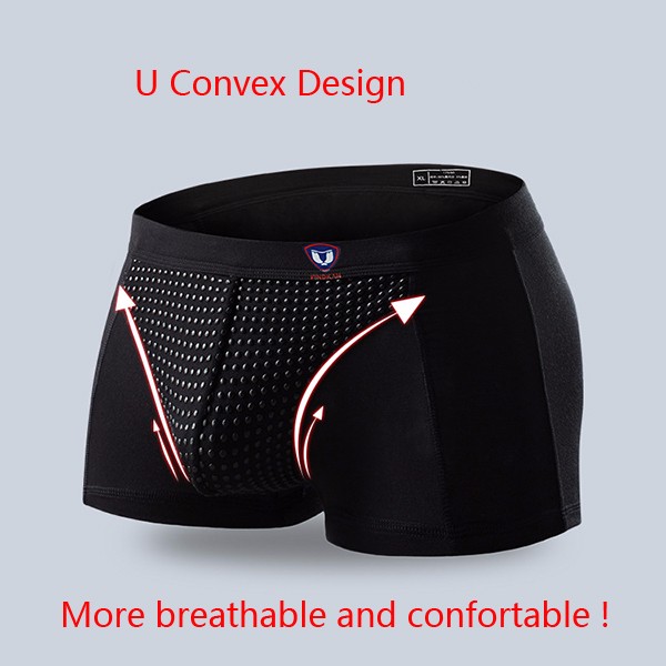 Mens Casual Tourmaline Far infrared Breathable Underwear U Convex ...