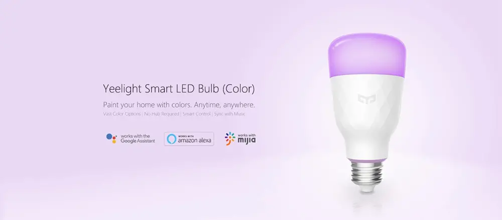 Xiaomi Yeelight YLDP06YL E26 E27 10W RGBW Smart LED Bulb Wifi App Control AC100-240V - E27