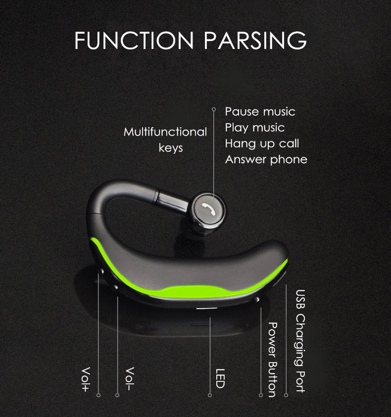 Wireless Bluetooth Earphone Stereo Noise Cancelling Sports Handsfree Headset Earphone With Mic 22