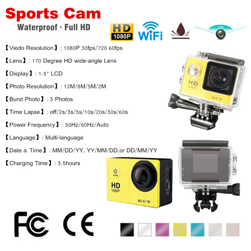 SJ5000 1.5 Inch 1080P FHD WiFi Mini Car Action Waterproof Sport Camera Buit-in Lithium Battery