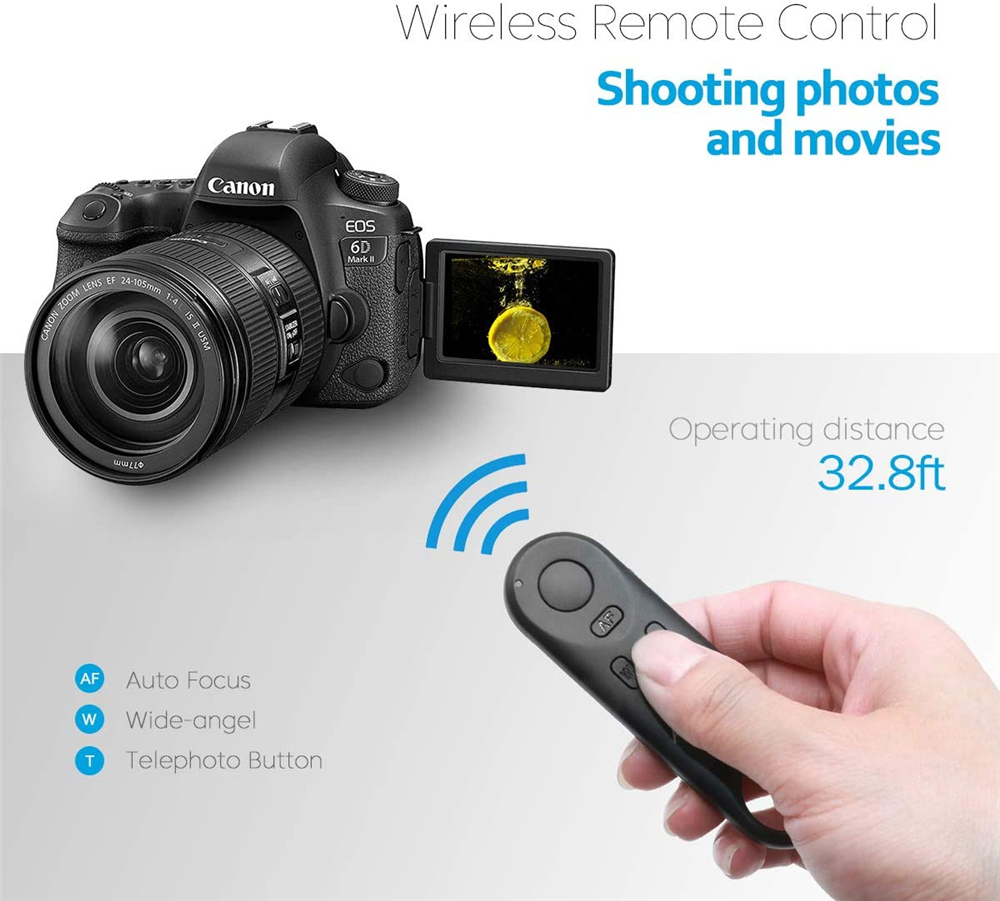 AODELAN BR-E1A Wireless Remote Control Shutter Release for Canon EOS R5 R 850D 6D Mark II 90D 77D 800D 200D II M200 Camera