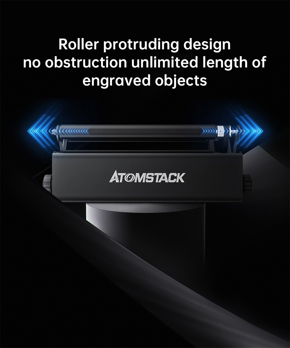 ATOMSTACK R3 Automatic Rotary Roller for Laser Engraving Machine Wood Cutting Design Desktop DIY Laser Engraver