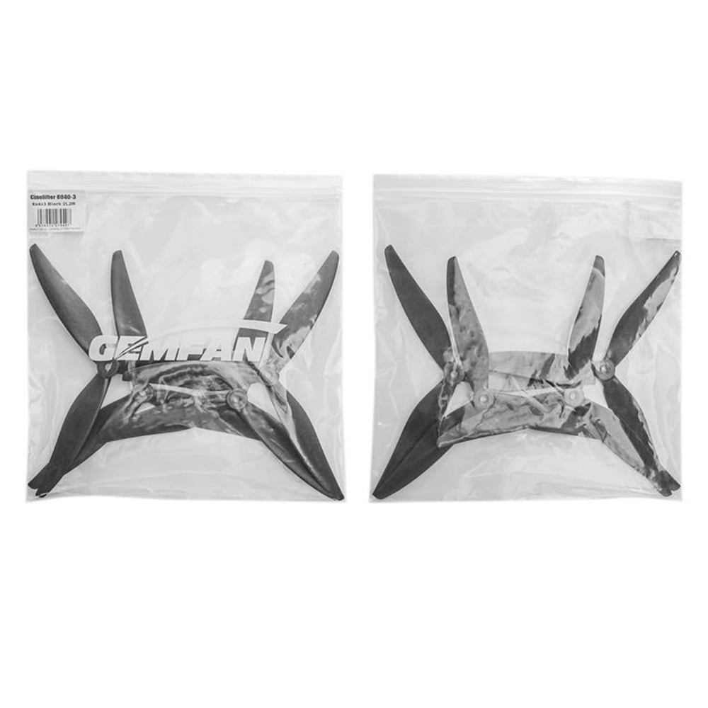 2Pairs Gemfan CL 8040 8 Inch PC 3-Blades Propeller 5mm Mounting Hole for FPV Racing RC Drone