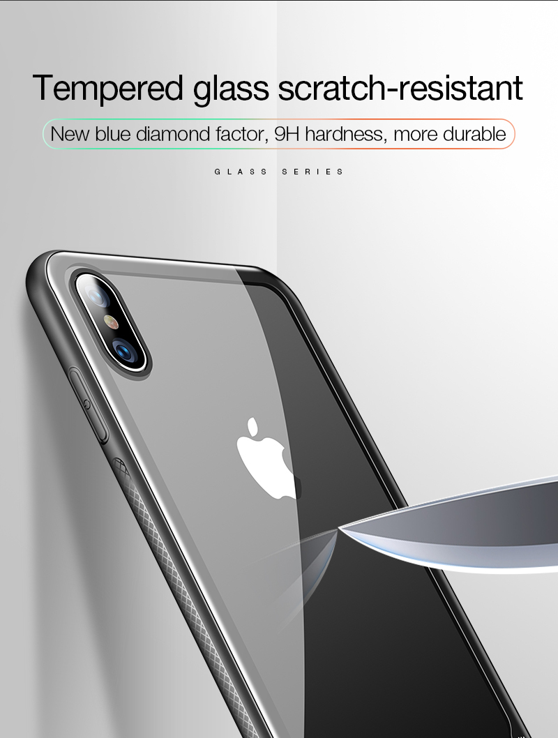 Bakeey Protective Case for iPhone XS 2018 Clear Tempered Glass Back Cover TPU Frame