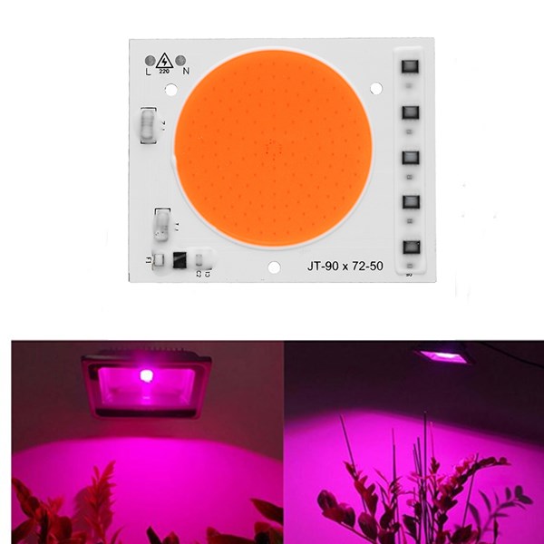

LUSTREON 50W Full Spectrum Растение Grow Light LED COB Chip для крытого растительного цветка AC160-240V