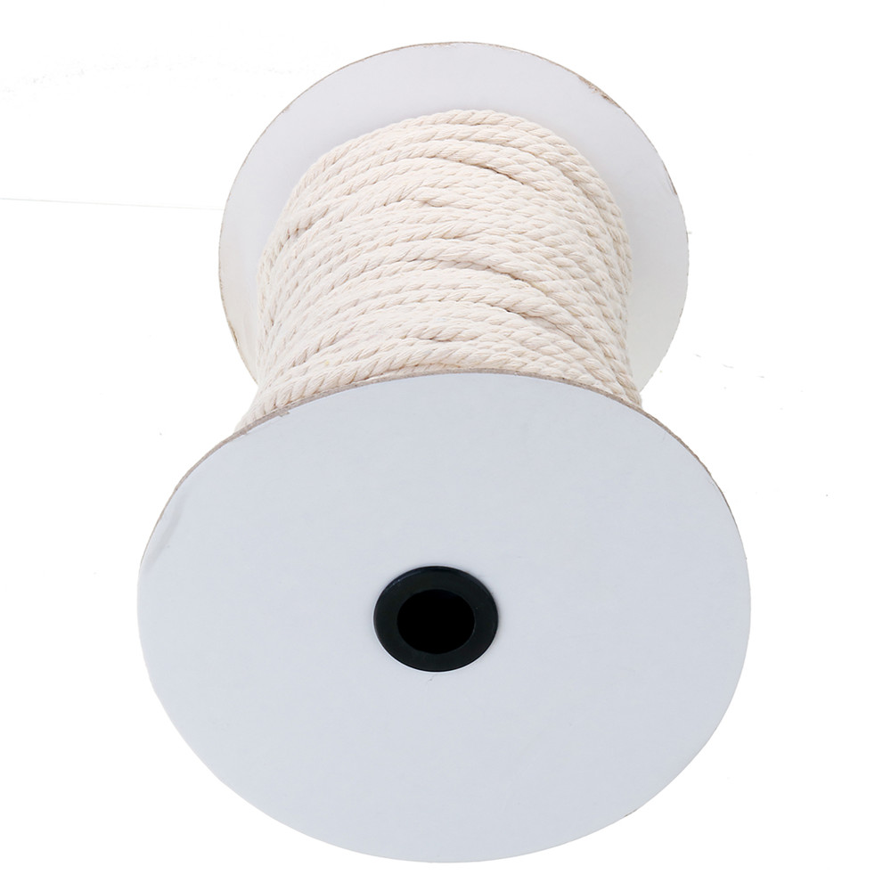 3/4/5/6mm Natural White Braided Wire Cotton Twisted Cord Rope DIY Craft Macrame String