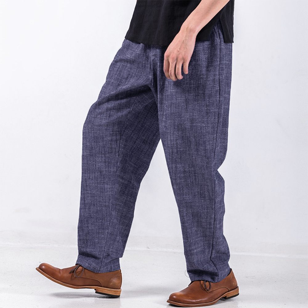 

TWO-SIDED Mens Loose Casual Pants Mid-rise Solid Color