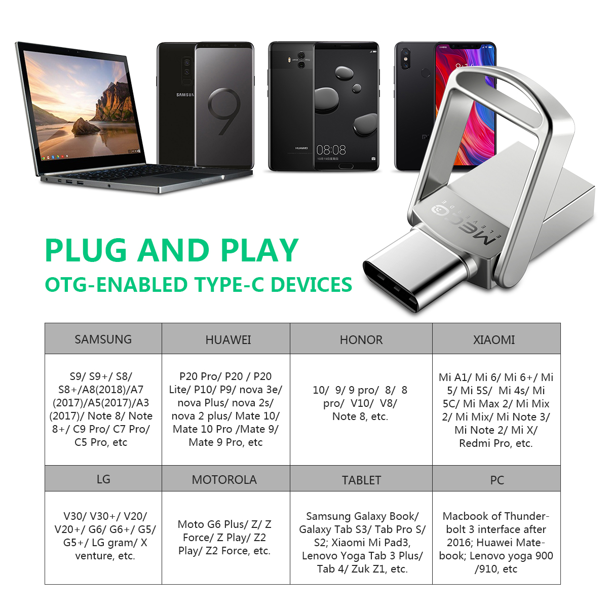 MECO 32GB 64GB Type C USB 3.0 Flash Drive OTG Pen Drive Pendrive Mini Memory Stick Disk For Huawei For Xiaomi Laptops 9