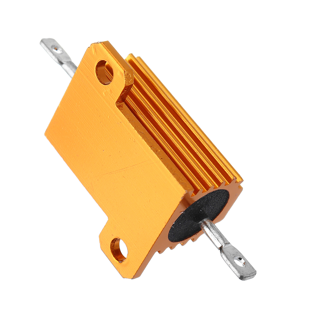 3pcs RX24 25W 1KR 1KRJ Metal Aluminum Case High Power Resistor Golden Metal Shell Case Heatsink Resistance Resistor