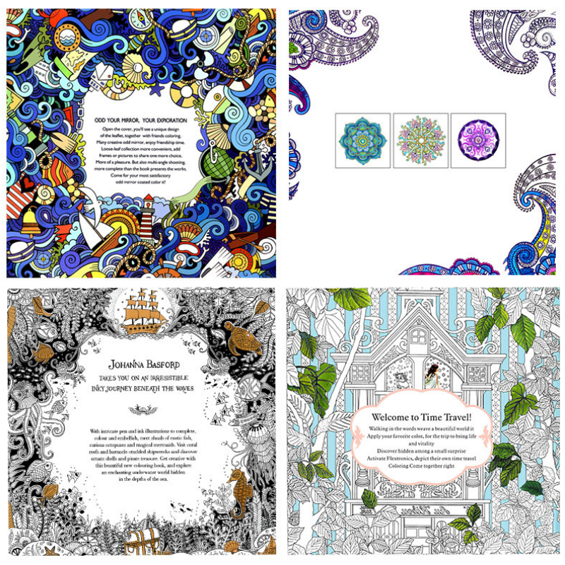 Double-sided 24 Pages Decompression Hand-painted Coloring English Book Children Adult Drawing Coloring Book Painting Paper