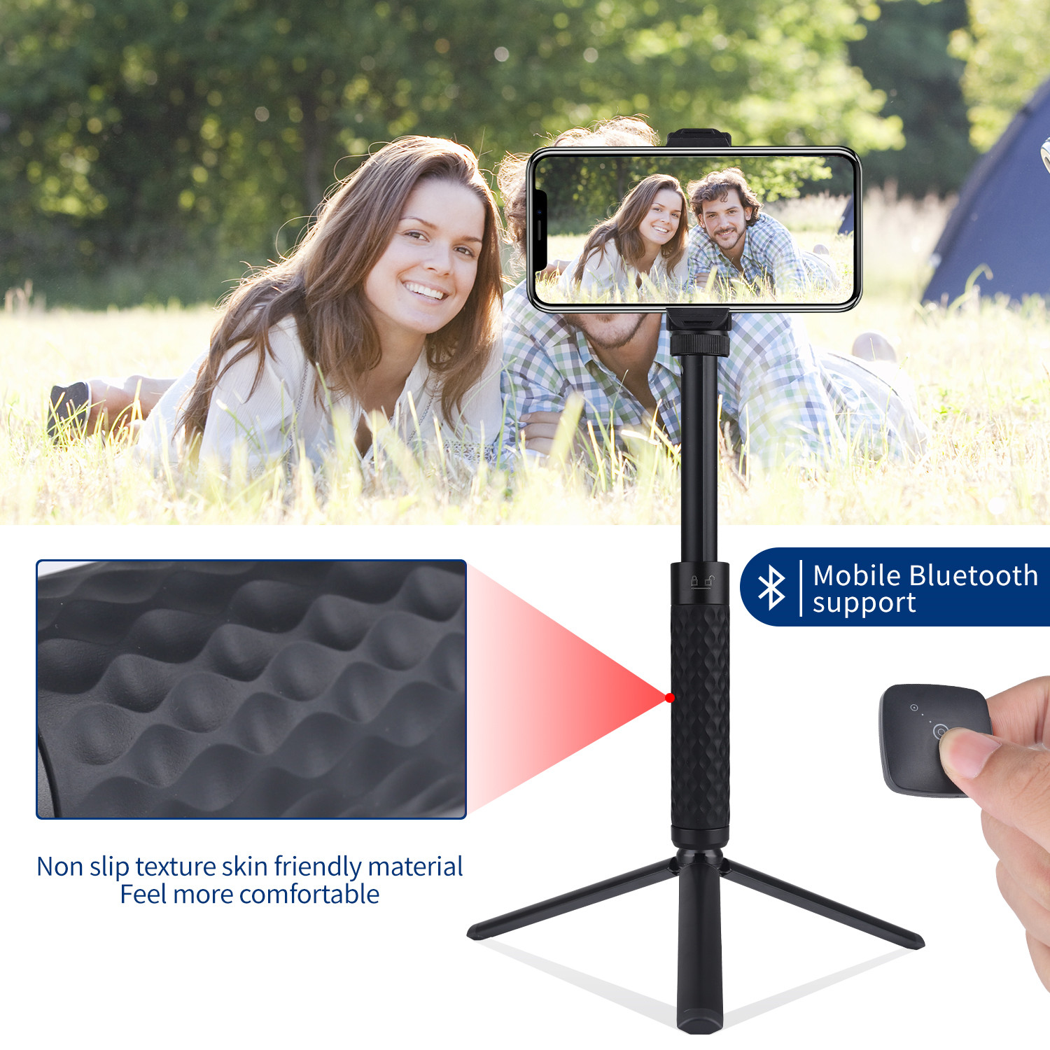 LEDISTAR Extension Rod Selfie Stick 15.7cm-57.2cm for GoPro Tripod Gimbals Smartphone Action Cameras - Photo: 3