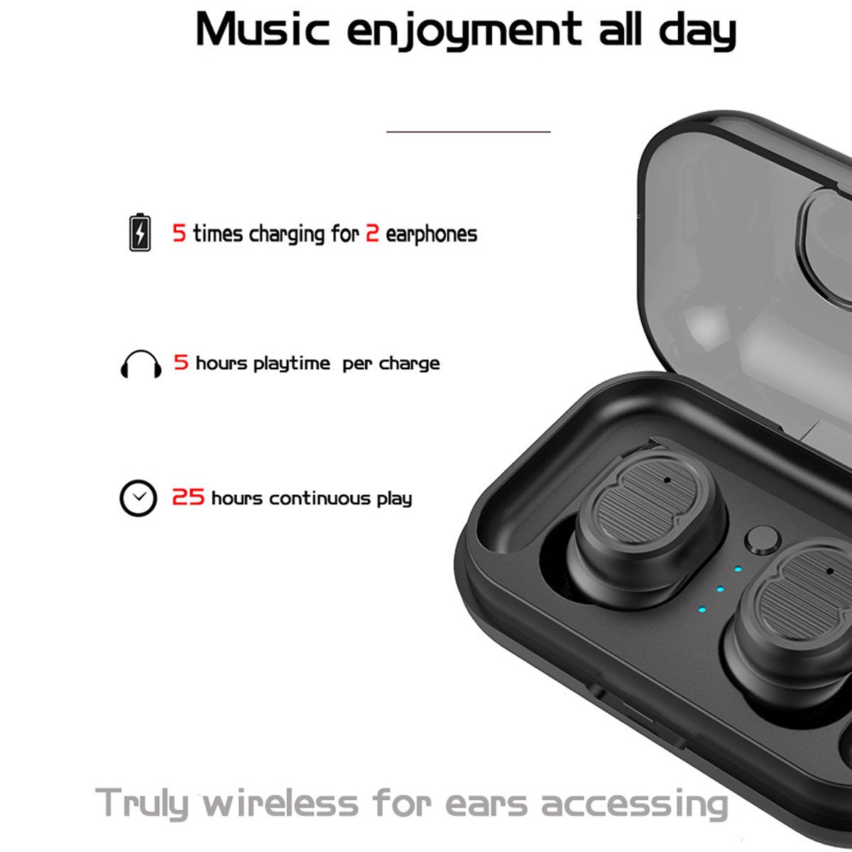 [Bluetooth 5.0] TWS Touch Control True Wireless Earphone HIFI Stereo IPX5 Waterproof Earbuds Headset 13