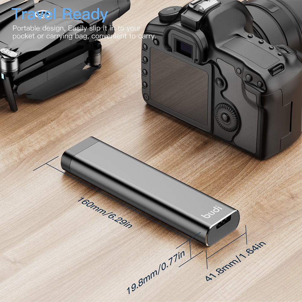 BUDI 30 Slots Memory Card Case Storage Box Case Micro SD SIM SD Card Holder Multi-functional Phone Holder Shock-proof Box