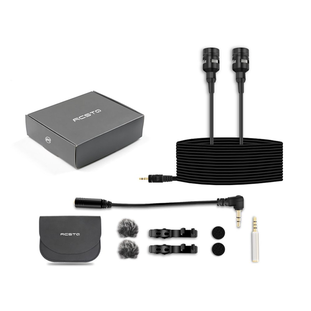 Double Head Live Interview Microphone With 3.5mm Plug 1.5m Cable For DJI OSMO Pocket Gimbal Android iOS Smartphone - Photo: 5