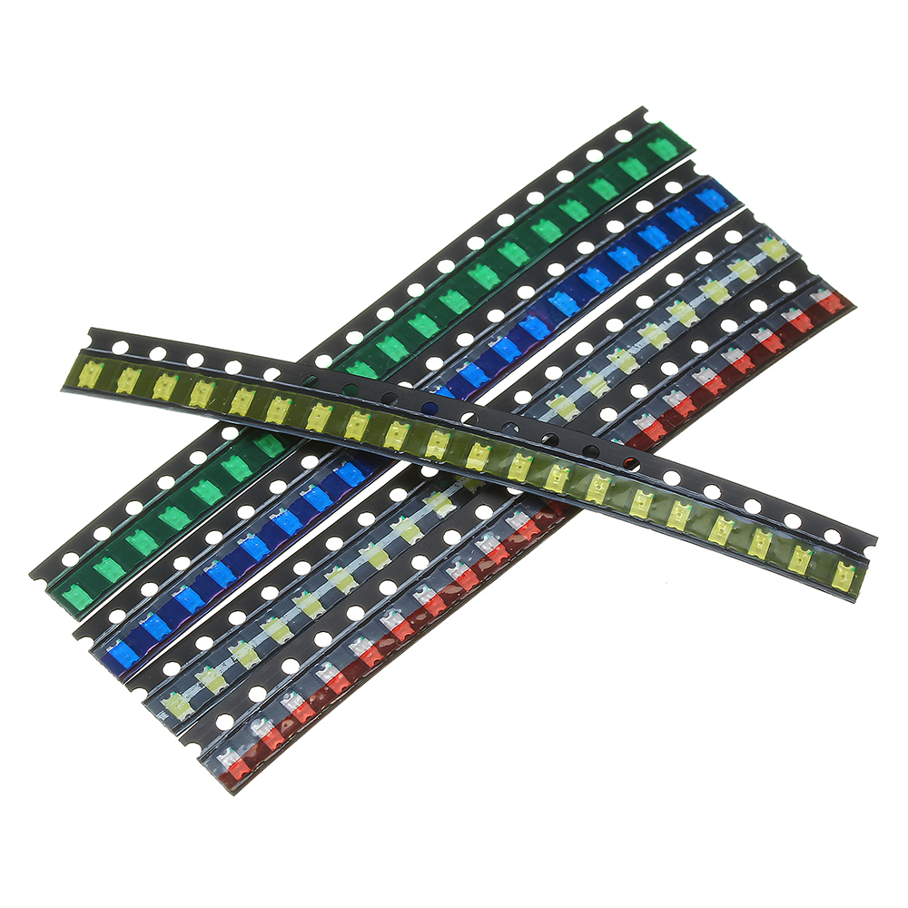 300Pcs 5 Colors 60 Each 1206 LED Diode Assortment SMD LED Diode Kit Green/RED/White/Blue/Yellow 9