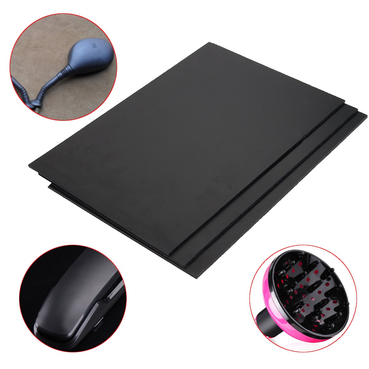

ABS Plastic Plate 30x20x0.3cm Black Styrene Flat Sheet Multi-purpose Board