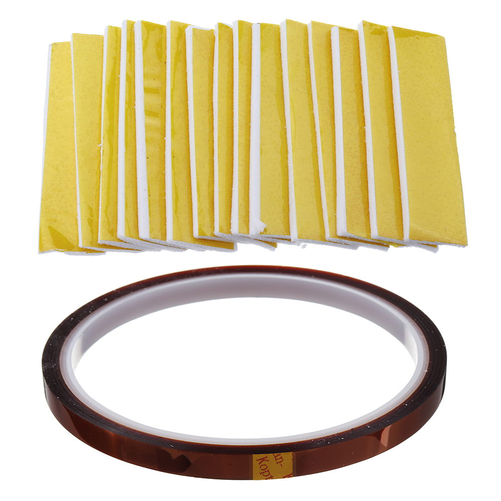 15Pcs Heating Insulation Cotton + 1Pcs High Temperature Polyimide Film Heat Resistant Tape for 3D Printer High Temperature Protect 9